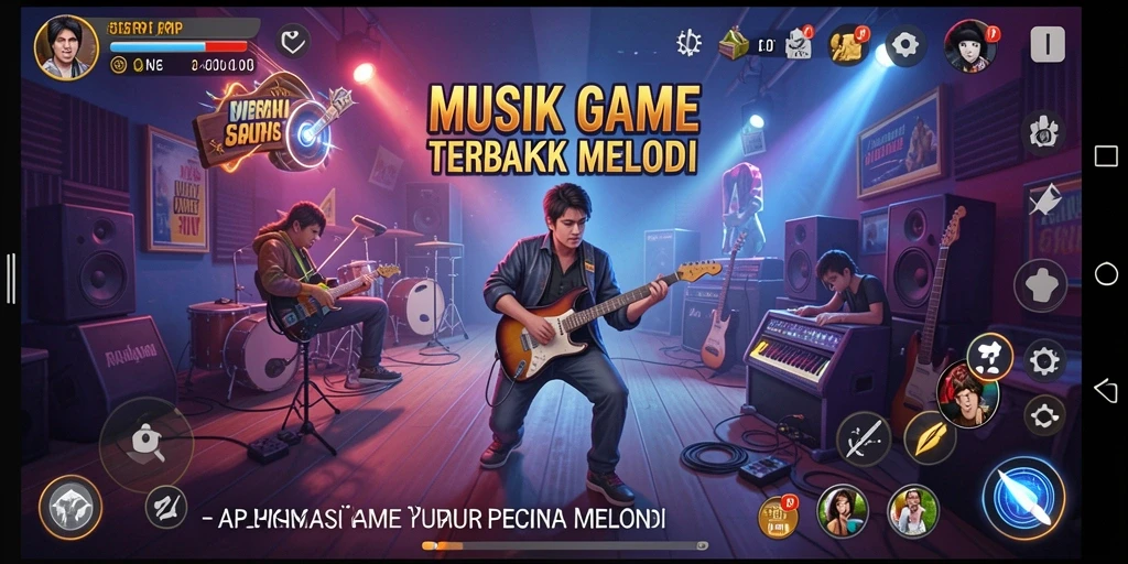 Screenshot gameplay 55RP menampilkan keseruan bermain musik.