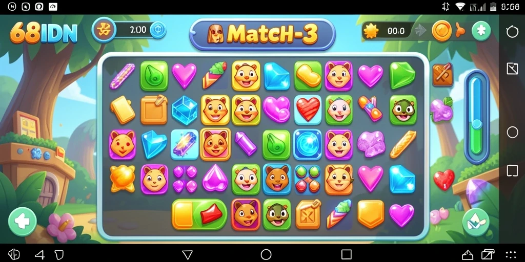 Screenshot gameplay 68IDN yang menampilkan momen mencocokkan elemen.