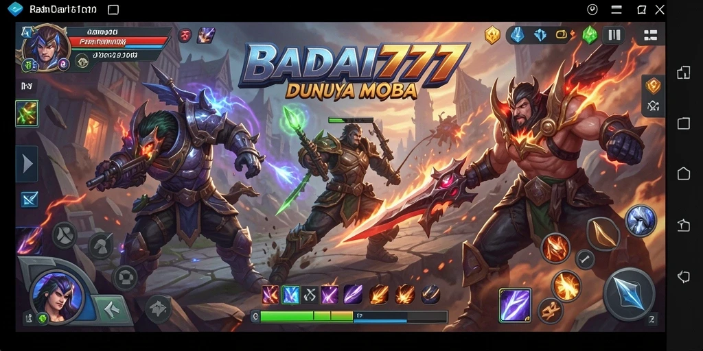 Tampilan seru dari gameplay MOBA BADAI777 yang mendebarkan.