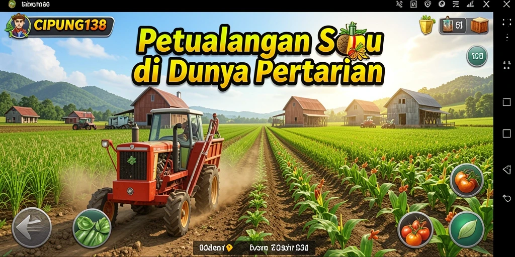 Screenshot utama CIPUNG138 menunjukkan aktivitas menanam dan merawat tanaman di ladang.