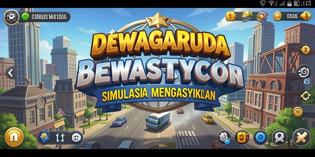 Screenshot DEWAGARUDA menampilkan pemain mengelola bisnis Tycoon yang berkembang.