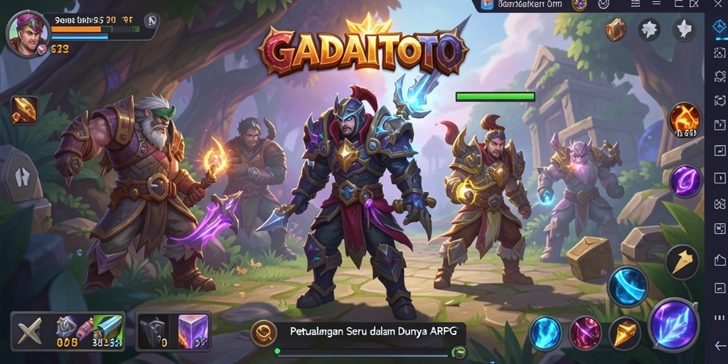 Tampilan gameplay menegangkan di dunia fantasi GADAITOTO.