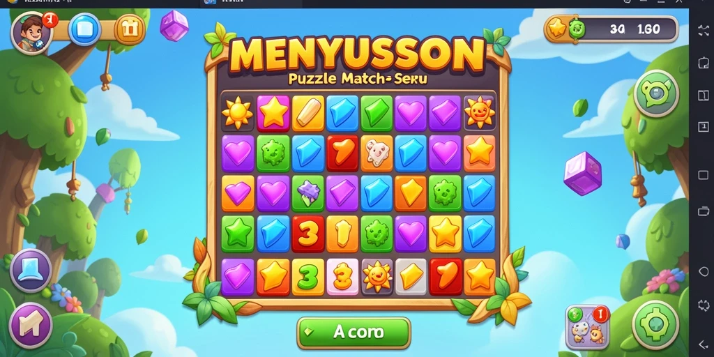 Screenshot gameplay K234 menampilkan aksi seru mencocokkan kelereng Match-3.
