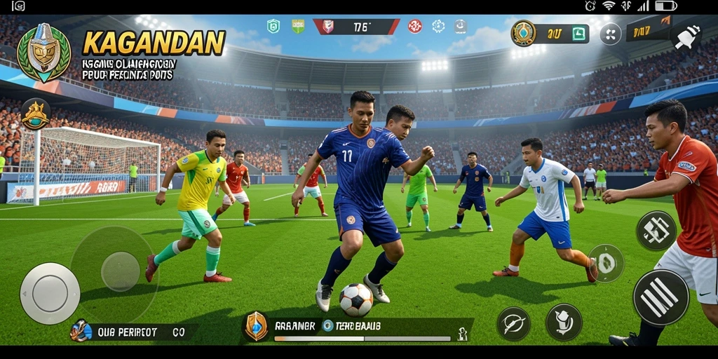 Tampilan gameplay KAGANDAN yang menegangkan dalam pertandingan olahraga.