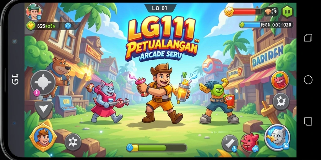 Tampilan utama gameplay LG111 yang seru dan penuh warna.