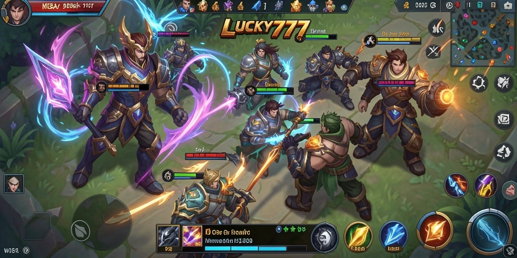 Screenshot gameplay LUCKY777 menampilkan aksi seru antar tim.