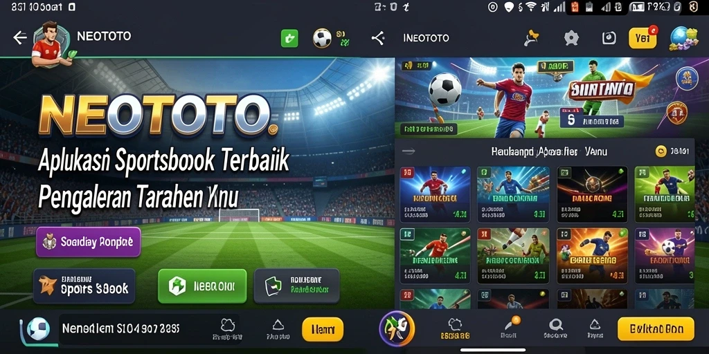 Tampilan menarik dari aplikasi NEOTOTO yang memanjakan para penjudi.