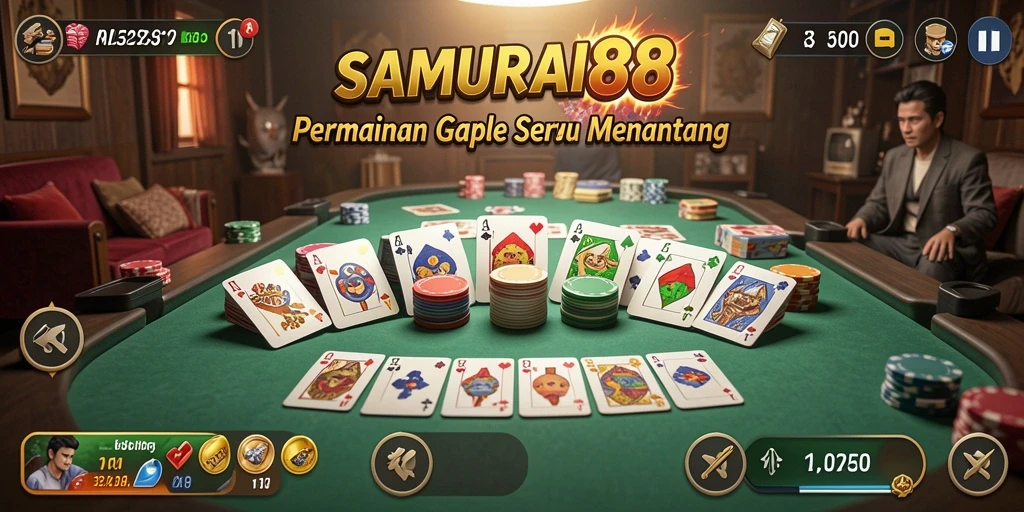 Tampilan menarik dari gameplay Gaple di SAMURAI88.
