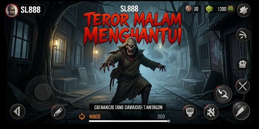 Screenshot permainan SL888 menampilkan suasana mencekam dan grafis fantastis.