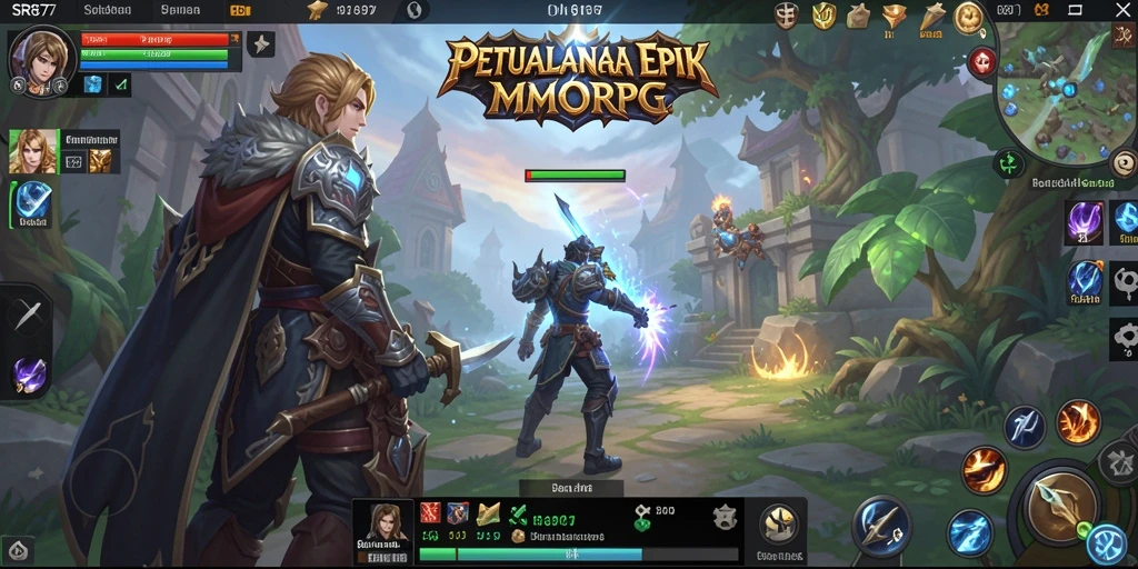 Screenshot gameplay SR877 yang menampilkan aksi seru dalam dunia MMORPG.