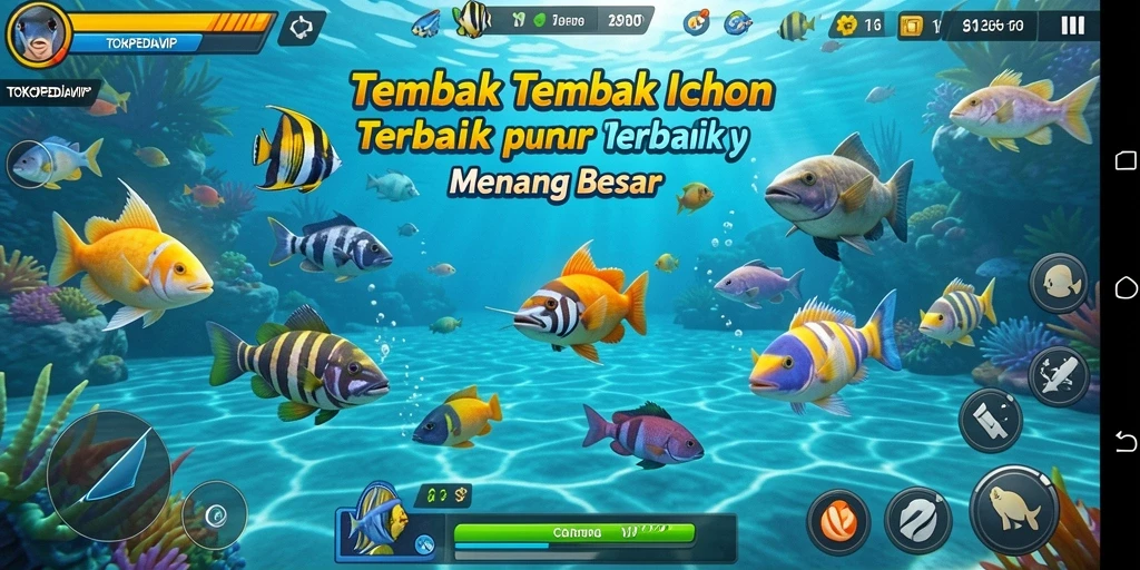 Tampilan gameplay Tembak Ikan yang menarik di TOKOPEDIAVIP.