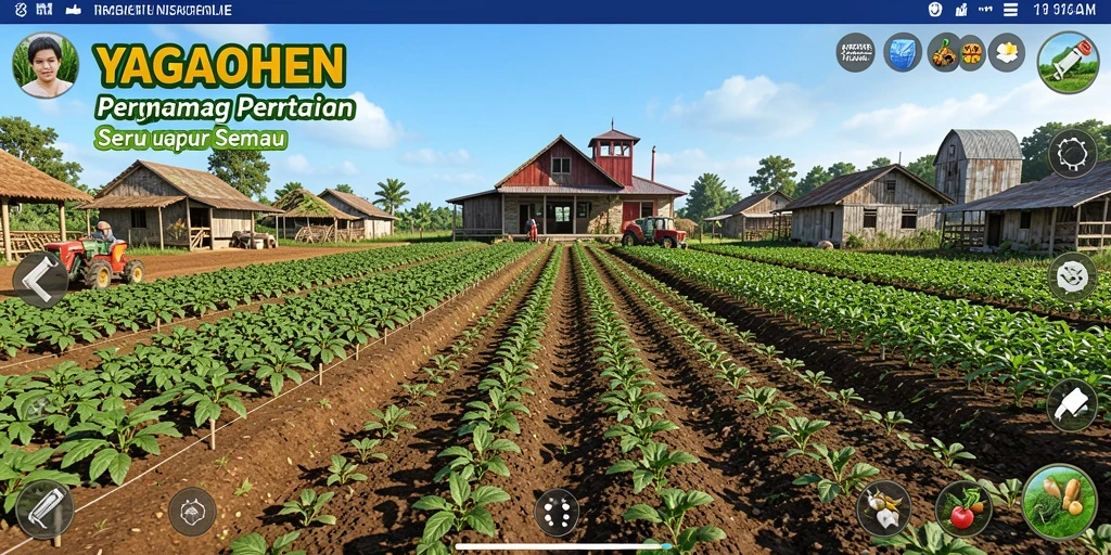 Tampilan gameplay YAGAOHEN dengan aktivitas bertani yang seru.